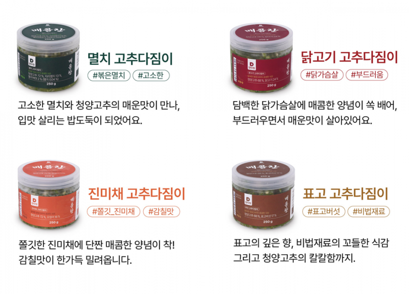 강원더몰,단디잇 매콤찬 버섯 고추다짐이 250g